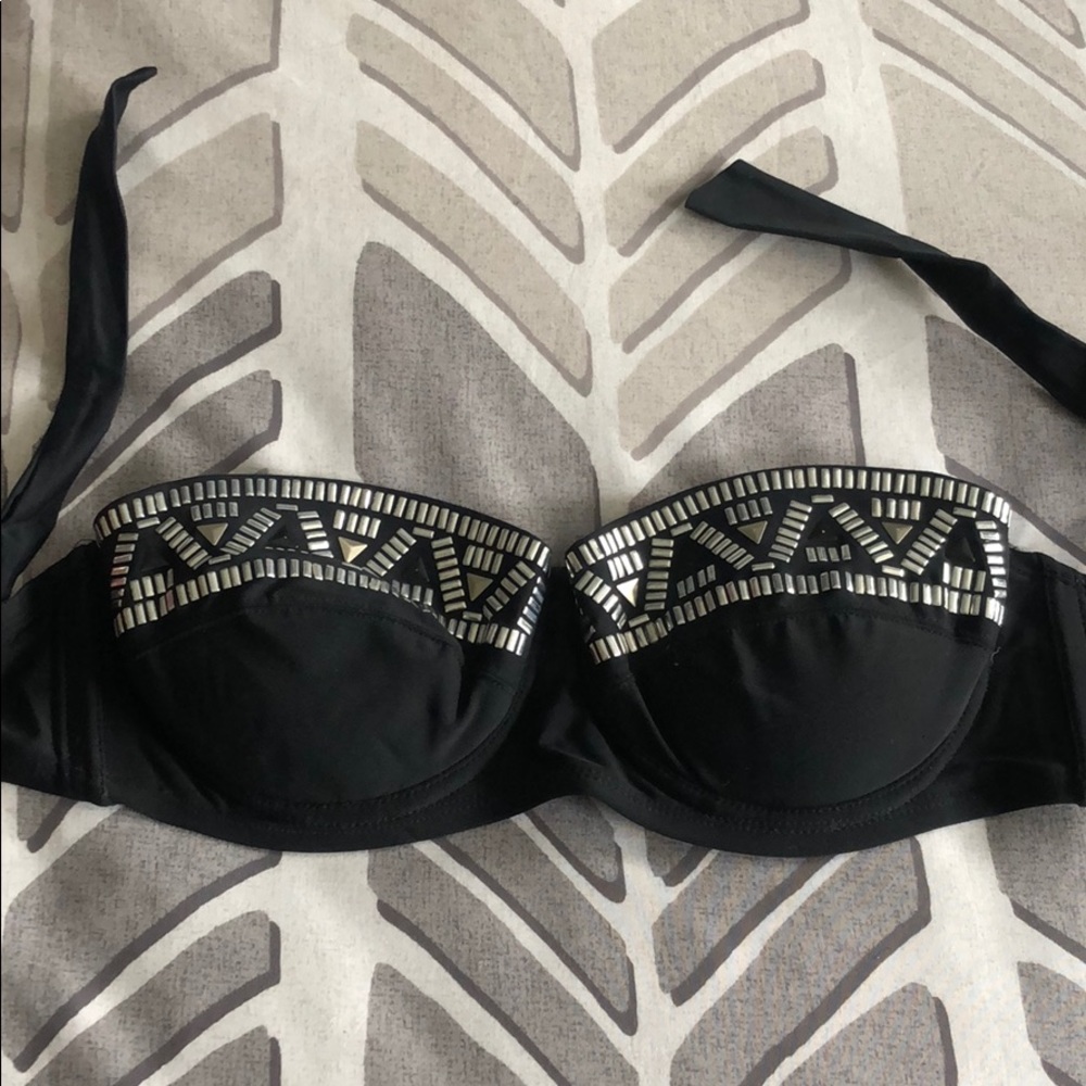 Black studded bikini top